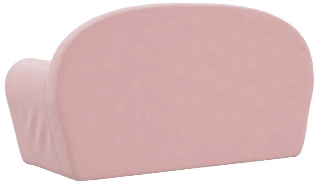 Sofá-cama infantil de 2 lugares pelúcia macia rosa