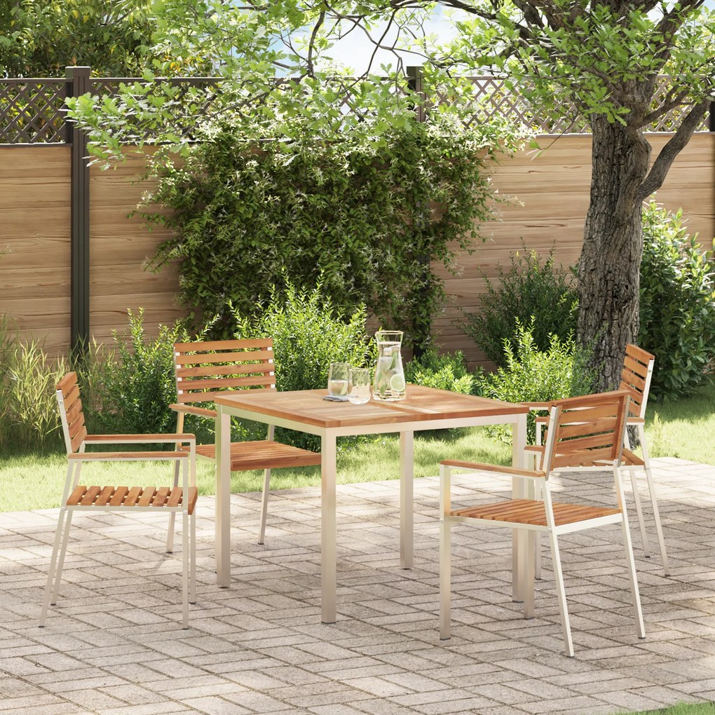 vidaXL Mesa de Jantar 90x90x74.5 cm Madeira Sólida de Teca