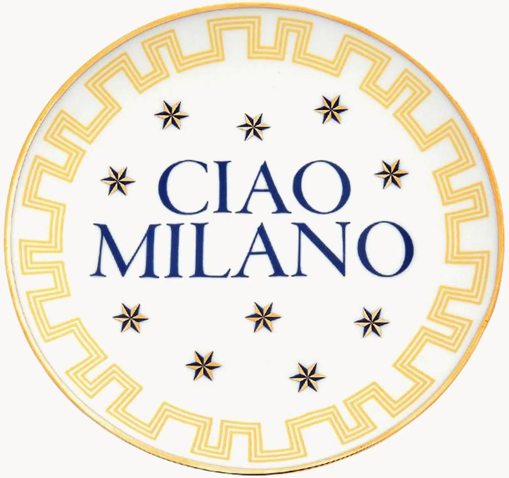 Prato de sobremesa em porcelana Milano