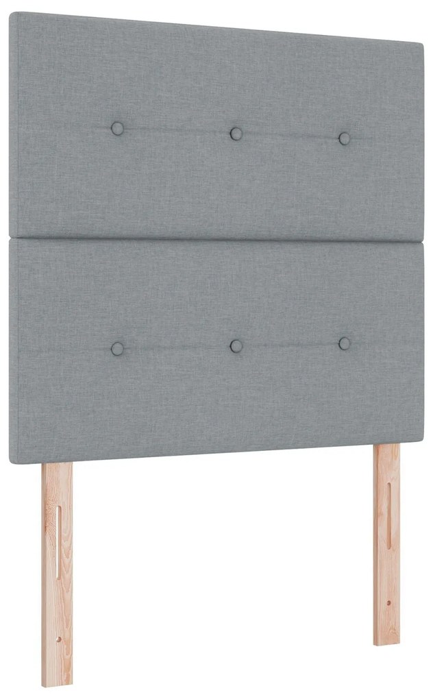 Cama Box Spring com Colchão Cinza Claro 90x200 cm Tecido
