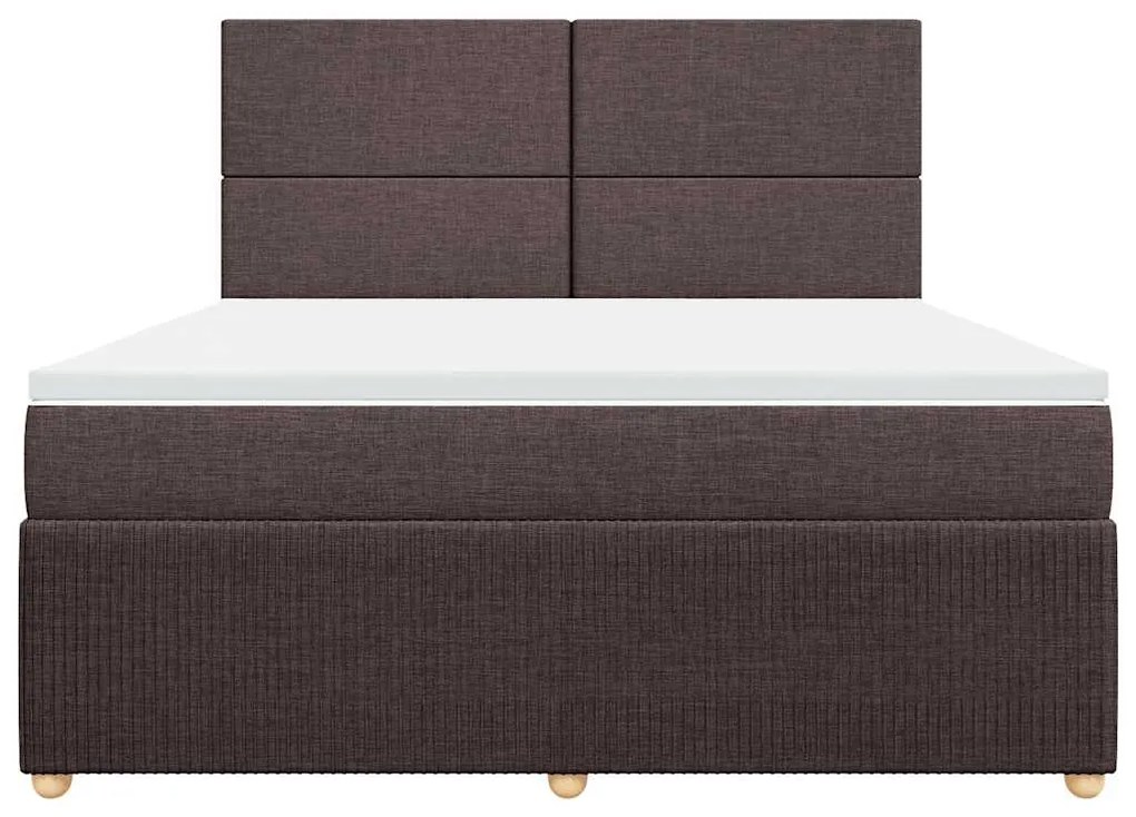 Cama com molas/colchão 180x200 cm tecido castanho-escuro