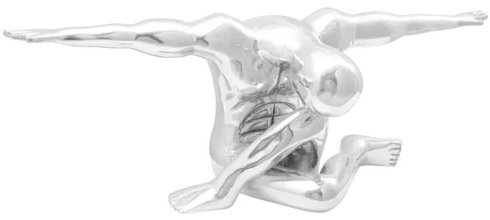 vidaXL Escultura Prateado 91,5 x 32 x 33 cm Alumínio