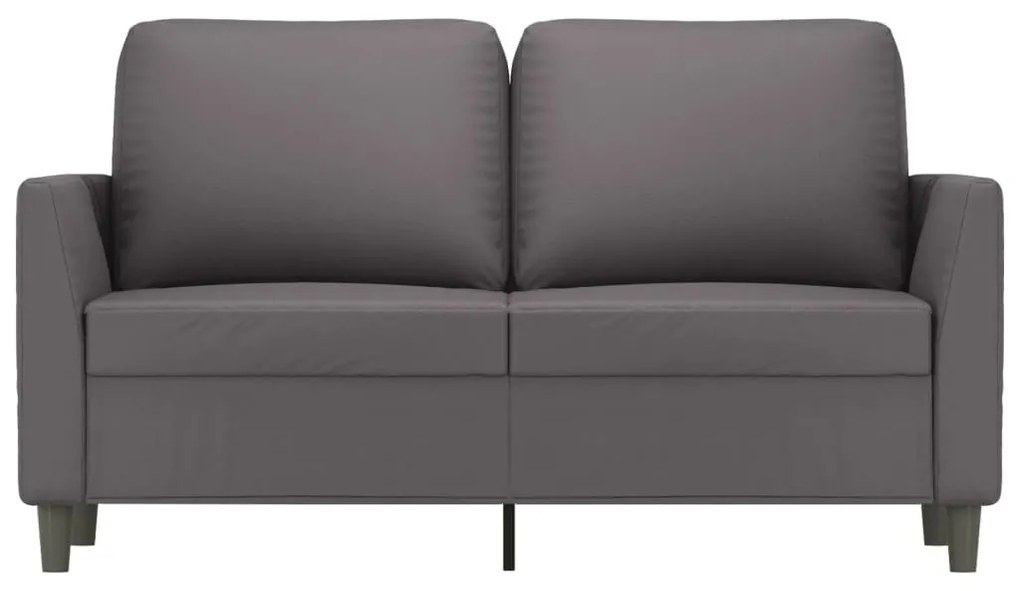 Sofá de 2 lugares 120 cm couro artificial cinza