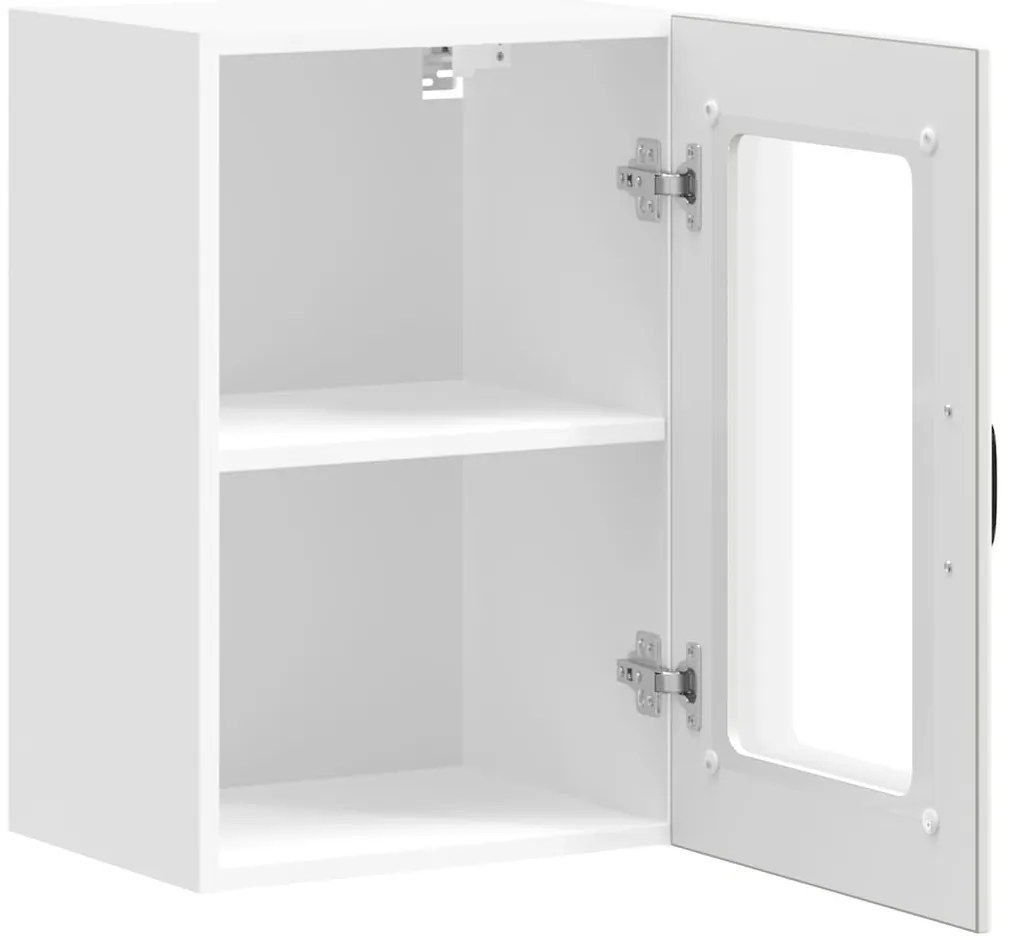 Armário de parede de cozinha porta vidro Lucca branco