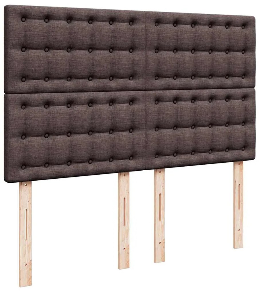 Cama com molas/colchão 140x200 cm tecido castanho-escuro