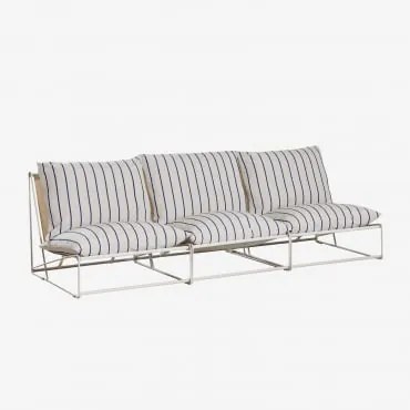 Sofá Modular De Jardim De 3 Peças Amaro Tapioca Bege - Azul- Marinho - Sklum