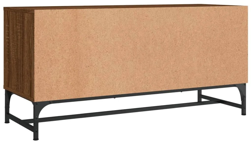 Móvel de TV c/ portas de vidro 102x37x50 cm carvalho castanho
