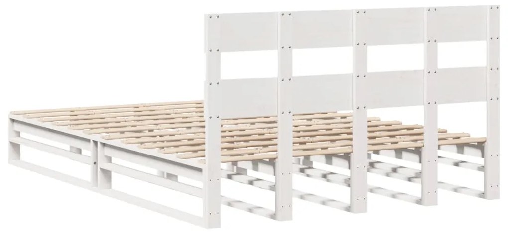 Cama sem colchão 120x190 cm madeira de pinho maciça branco