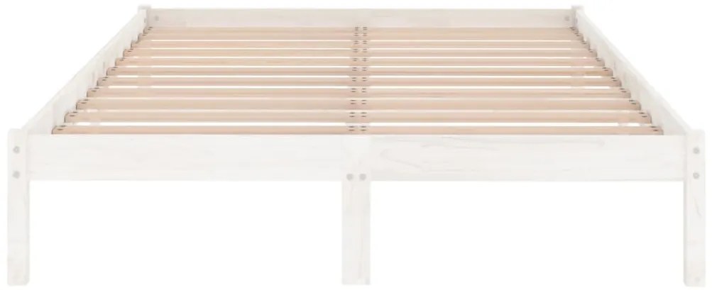 Estrutura de cama king 150x200 cm madeira maciça branco