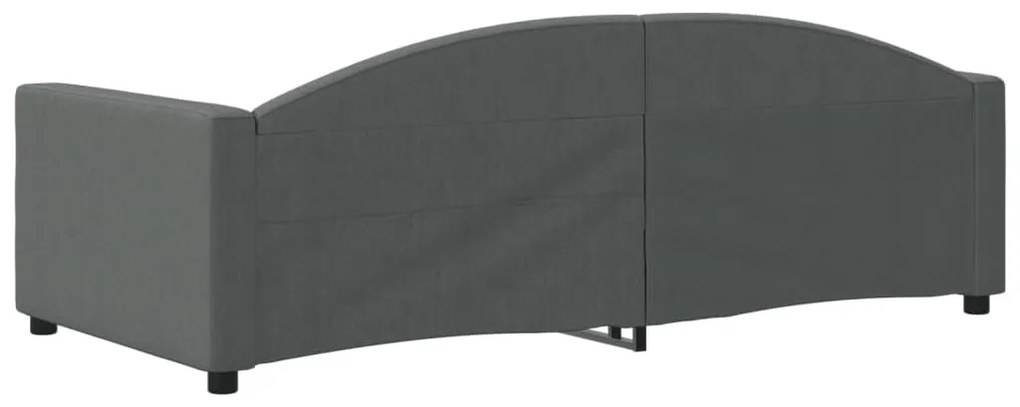 Sofá-cama 90x190 cm tecido cinzento-escuro