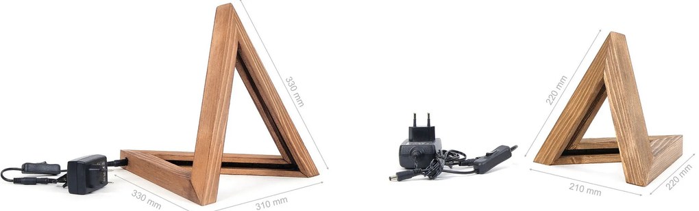 Conjunto de Candeeiros de Mesa KN03 – Castanho – 33 x 33 x 31 cm / 22