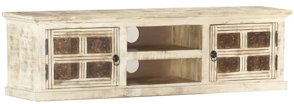 Móvel de TV 130x30x36 cm madeira de mangueira maciça