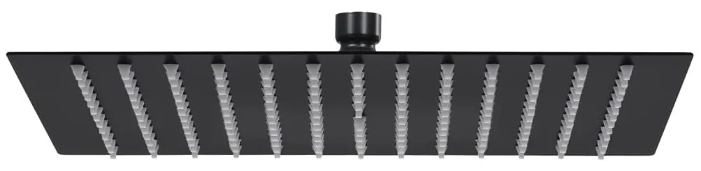 vidaXL Cabeça de chuveiro quadrada 30x30 cm aço inoxidável preto