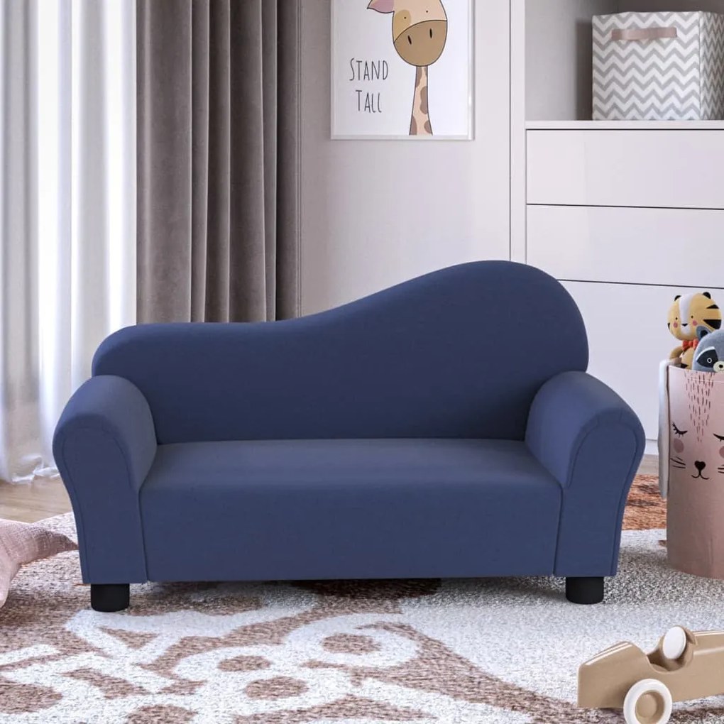 vidaXL Sofá infantil tecido azul