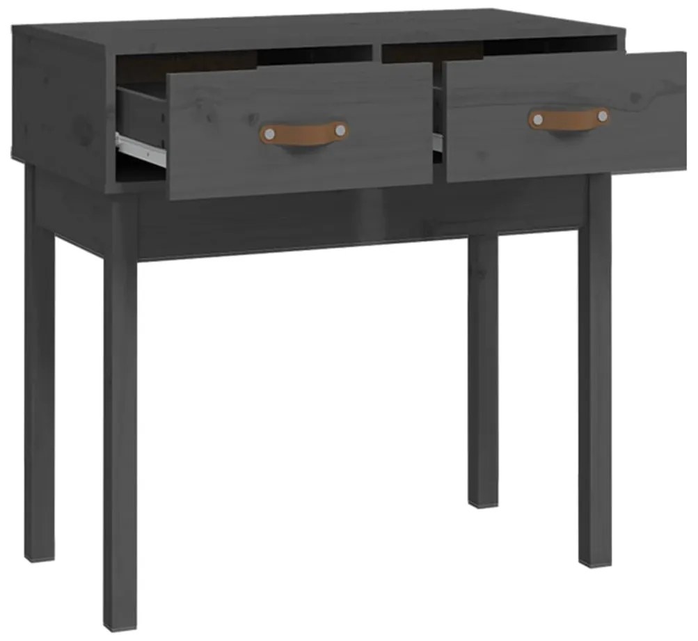 Mesa consola 76,5x40x75 cm madeira de pinho maciça cinzento
