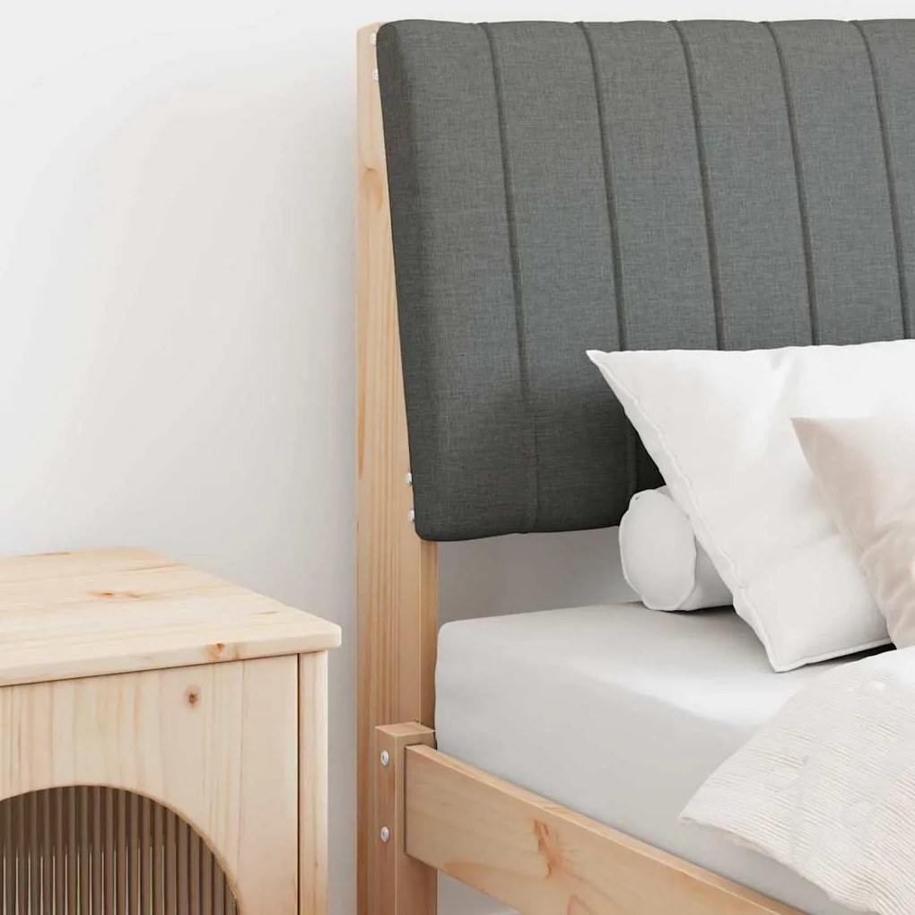 vidaXL Cabeceira estofada Cinza Escuro 75 cm