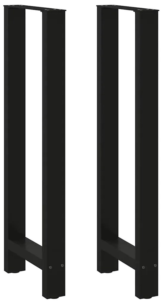 vidaXL Pés para mesa de bar pretos 2 peças 40x(110-111) cm aço