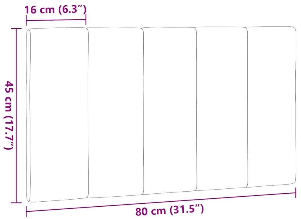 Almofadão de cabeceira 80 cm tecido cinzento-escuro