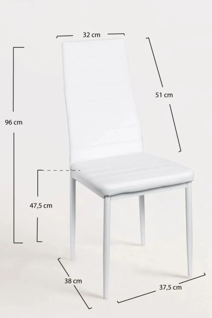 Pack 4 Cadeiras Lauter Couro Sintético - Branco