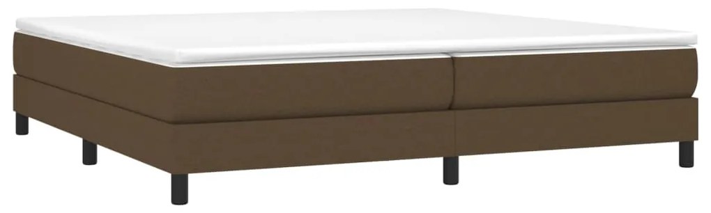 Estrutura de cama sem colchão 200x200 cm tecido castanho-escuro