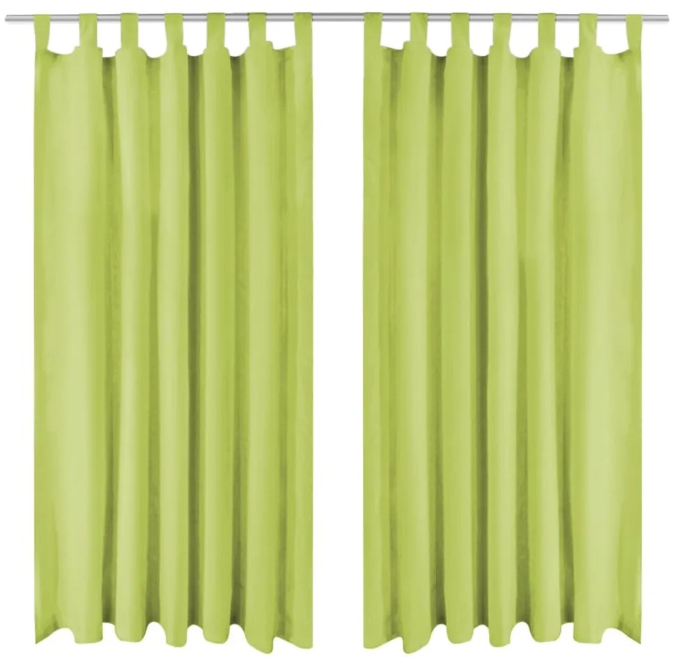 Cortinas de cetim com presilhas 2 pcs 140x225 cm verde
