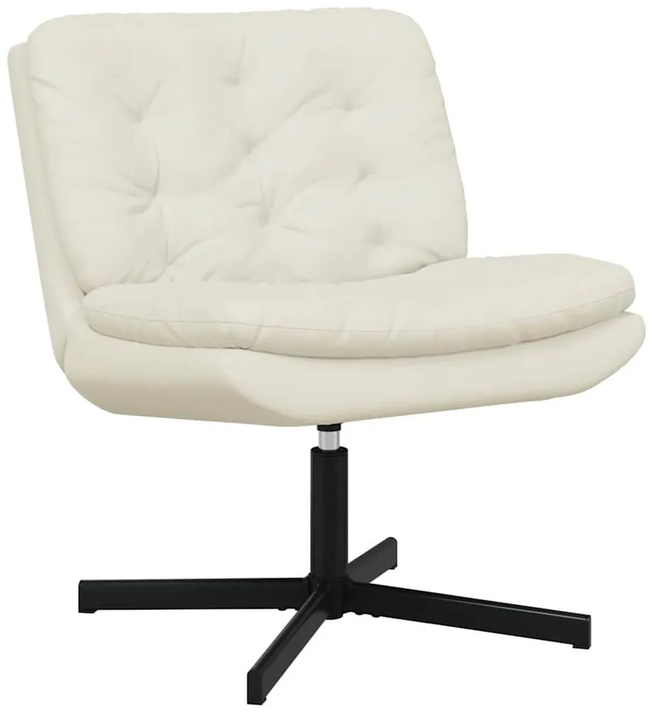Cadeira Relaxante Giratória Creme 63 x 75 x 76 cm Veludo