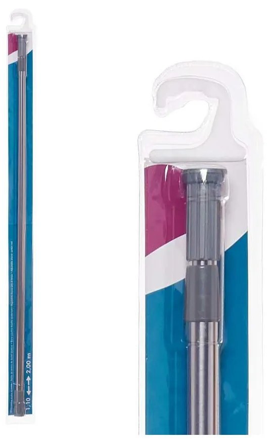 Varão para Cortinas Cinzento Alumínio Branco Plástico