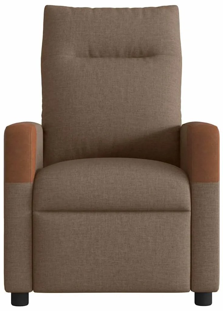 Poltrona de massagens reclinável elétrica tecido castanho