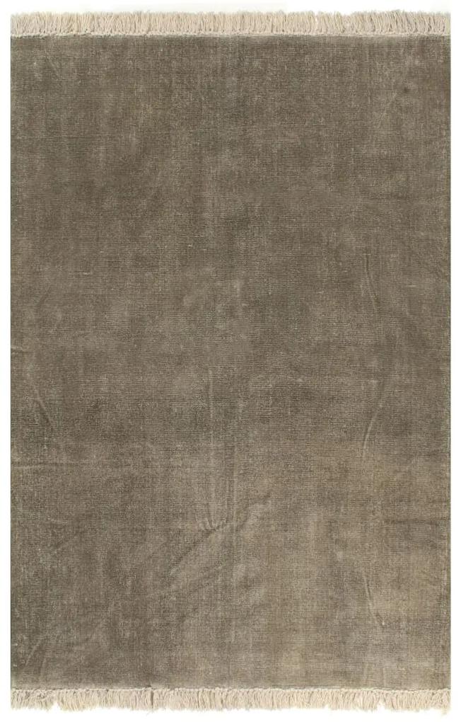 246536 vidaXL Tapete Kilim em algodão 200x290 cm cinzento-acastanhado