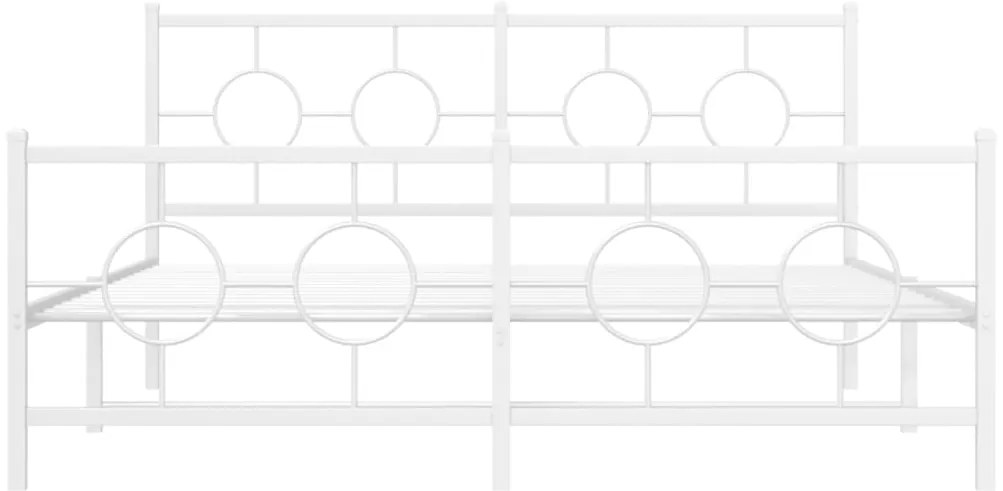 Estrutura de cama com cabeceira e pés 160x200 cm metal branco