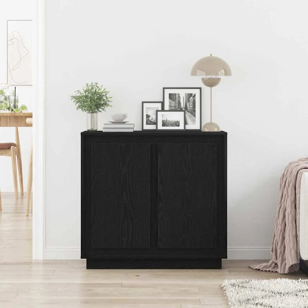 Buffet vidaXL Preto Carvalho 80x34x75 cm Madeira Engenharia