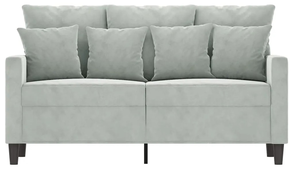 Sofá de 2 lugares 120 cm veludo cinzento-claro