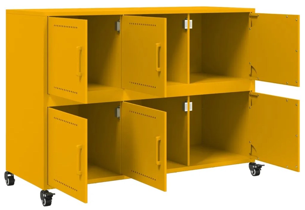 Aparador 100,5x39x72 cm aço amarelo mostarda