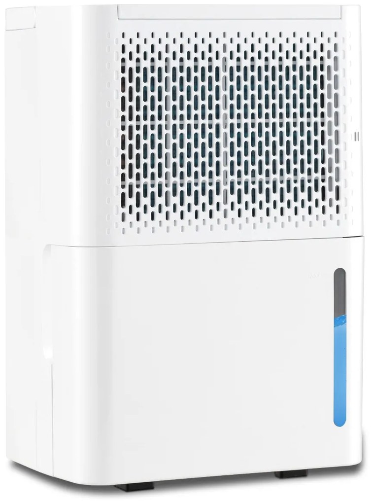 Desumidificador 12 L Silencioso e Eficiente com Temporizador de Secagem Automático em Modo Contínuo 27 x 20,5 x 40,5 cm Branco
