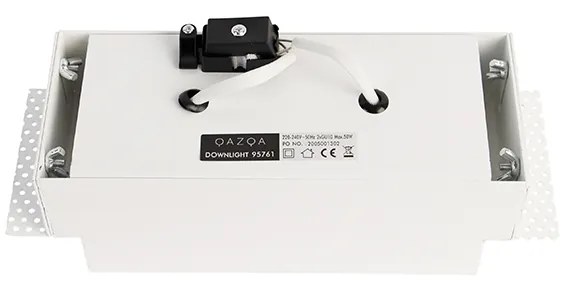 Foco embutido branco GU10 giratório e inclinável sem moldura 2 luzes - Oneon