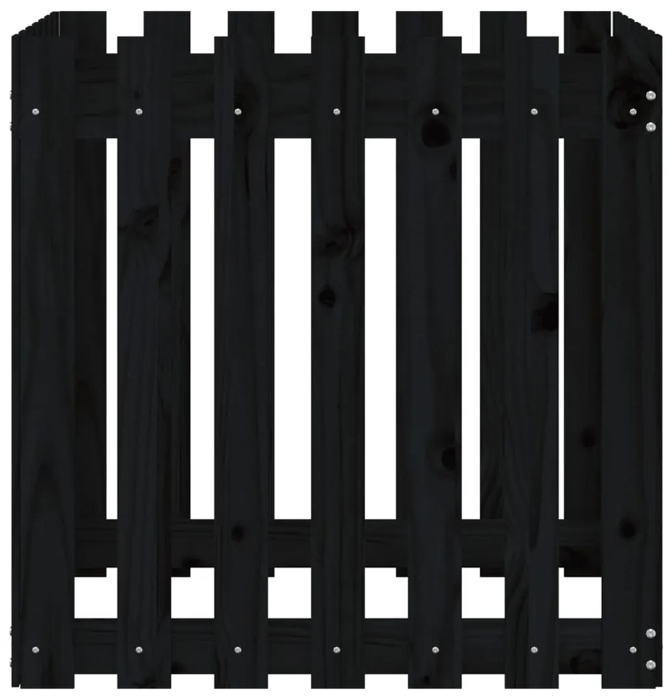 Vaso de jardim c/ design cerca 70x70x70 cm pinho maciço preto