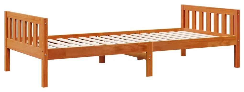 Cama de criança sem colchão 90x190 cm pinho maciço castanho-mel