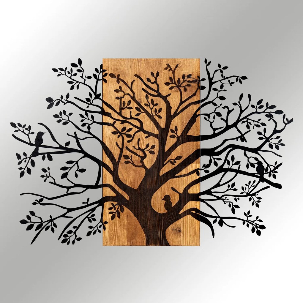 Acessório Decorativo de Parede Kavak – Preto e Nogueira – 85 x 58 cm