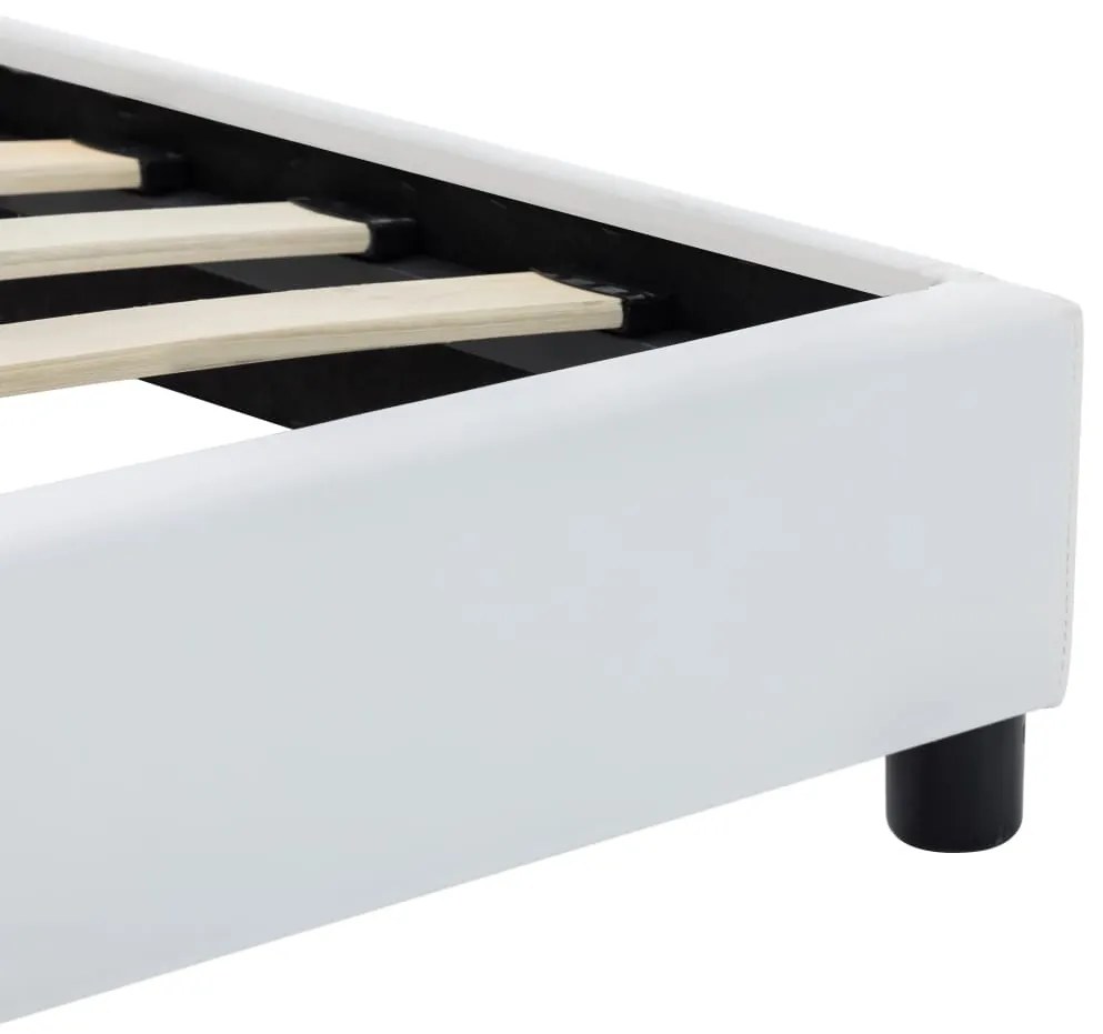 Estrutura de cama 120x200 cm couro artificial branco