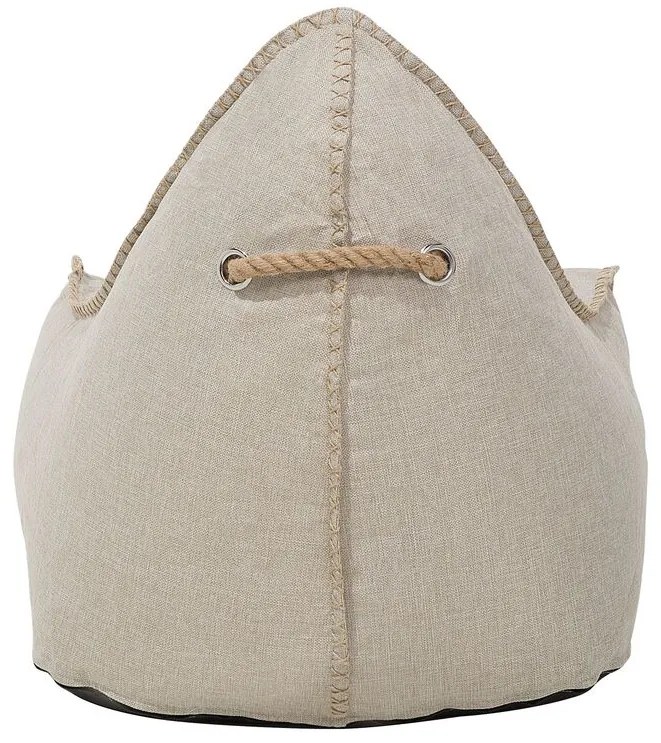 Pufe poltrona creme LINEN DROP Beliani