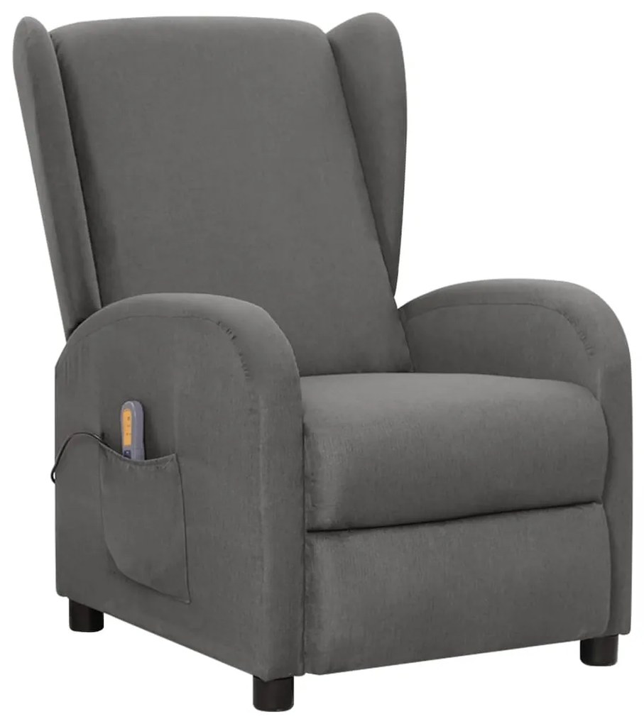 vidaXL Poltrona de massagens tecido cinzento-claro