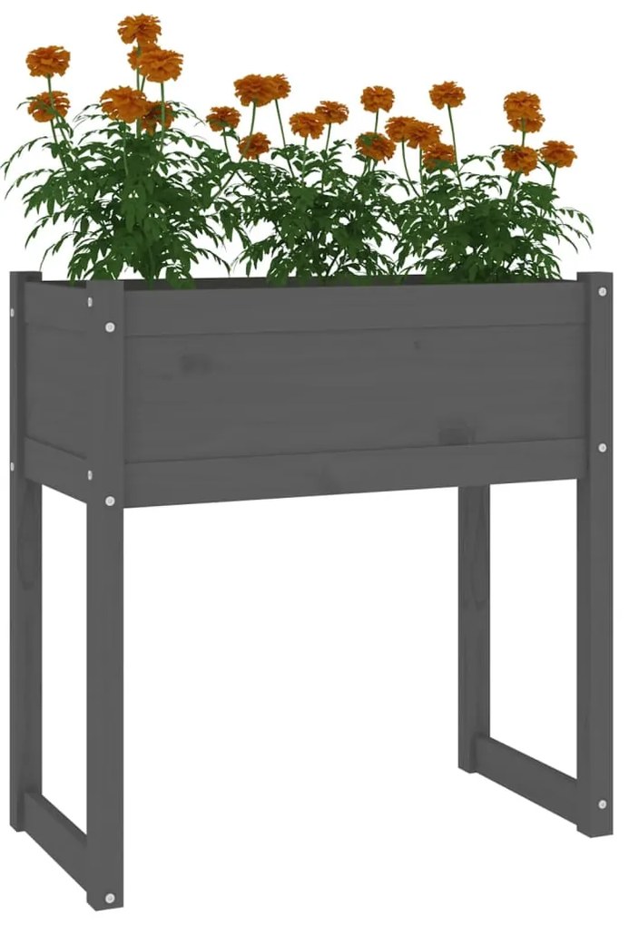 Vaso/floreira 78x40x81 cm pinho maciço cinzento