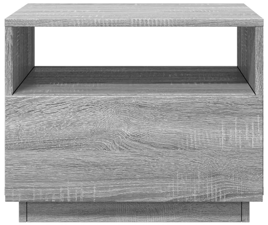 Mesa de centro com luzes LED 50x49x40 cm cinzento sonoma
