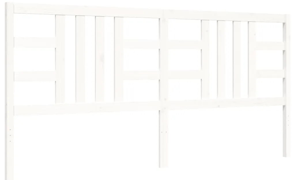 Cama sem colchão 200x200 cm madeira de pinho maciça branco