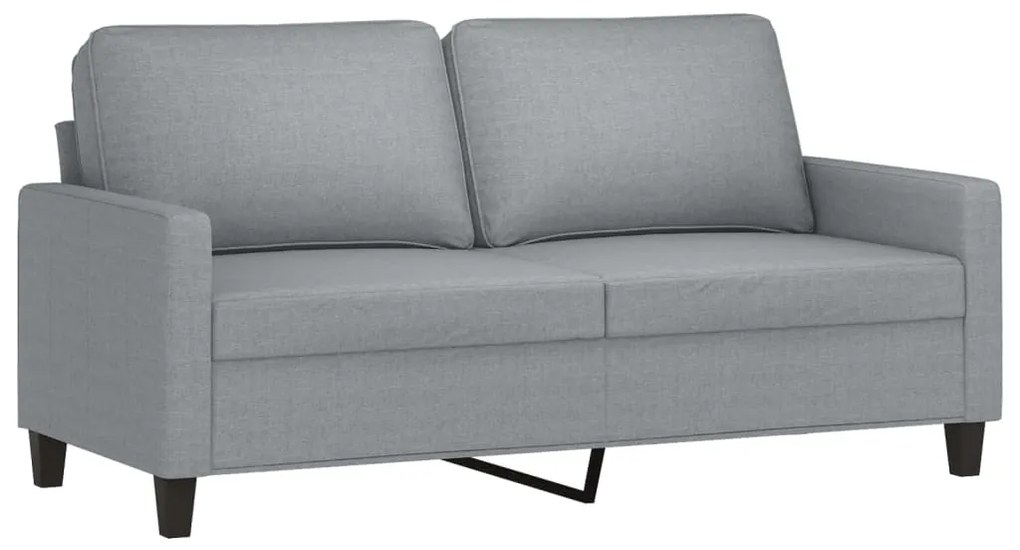 2 pcs conjunto de sofás com almofadões tecido cinzento-claro