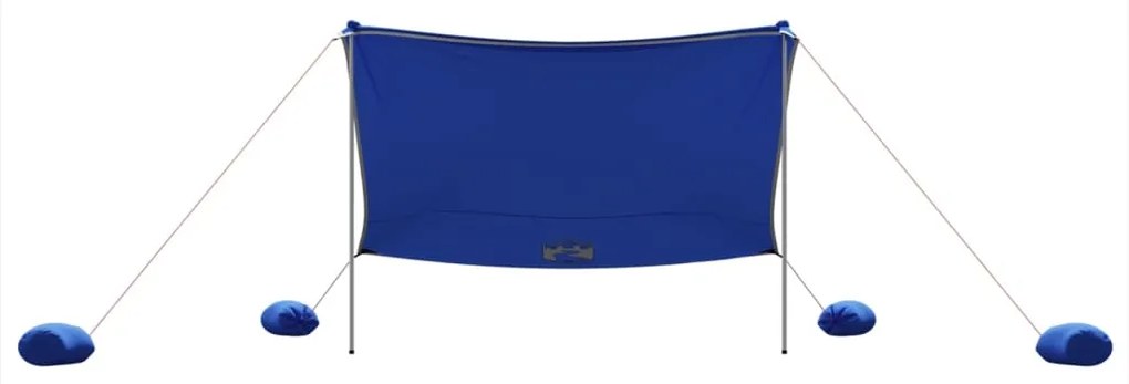 Toldo de praia com âncoras de areia 304x300 cm azul