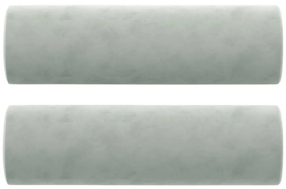 Sofá 2 lugares + almofadas decorativas 140cm veludo cinza-claro