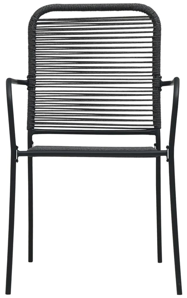 3 pcs conjunto de jantar p/ jardim corda de algodão e aço preto
