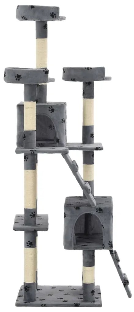 Árvore para gatos c/ postes arranhadores sisal 170 cm cinzento