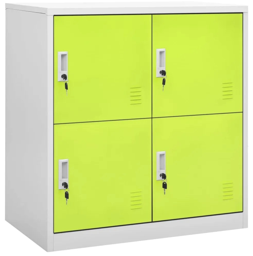 336435 vidaXL Cacifo 90x45x92,5 cm aço cinzento-claro e verde